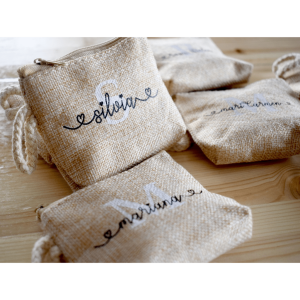 monedero serigrafiado nombre e inicial