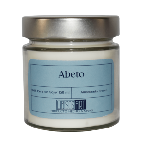 Vela en tarro de cera de soja con tapa, 150ml. Olor: Abeto