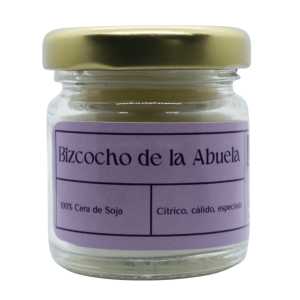 Mini vela en tarro de cera de soja con tapa, 42 ml. Olor: Bizcocho de la Abuela