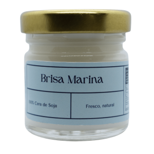 Mini vela en taro de cera de soja con tapa, 42ml. Olor: Brisa Marina