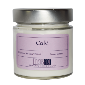 Vela en tarro de cera de soja con tapa, 150m. Olor: Café