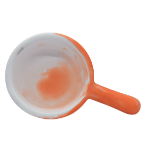 cazuelilla marmoleada blanca naranja