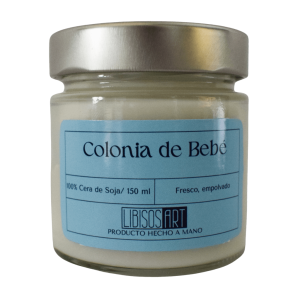 Vela en tarro de cera de soja con tapa, 150ml. Olor: Colonia de bebé