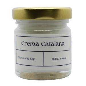 Mini vela en tarro de cera de soja con tapa, 42 ml. Olor: Crema Catalana