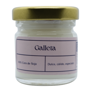 Mini vela en tarro de cera de soja con tapa, 42ml. Olor: Galleta