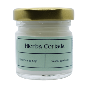 Mini vela en tarro de cera de soja con tapa, 42 ml. Olor: Hierba Cortada