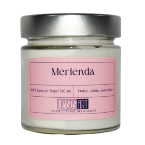 Vela en tarro de cera de soja con tapa, 150ml. Olor: Merienda