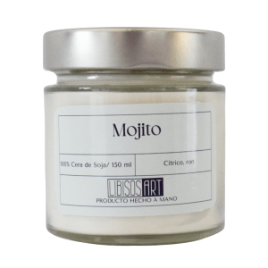 Vela en tarro de cera de soja con tapa, 150ml Olor: Mojito