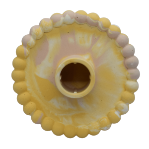 portavelas amarillo marmoleado