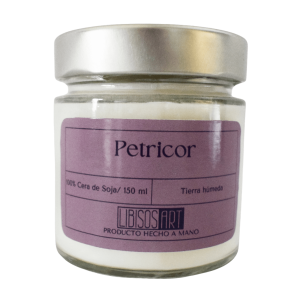 Vela en tarro de cera de soja con tapa, 150ml. Olor: Petricor