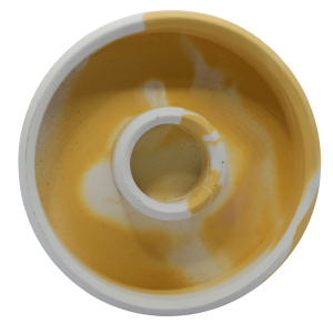 portavelas liso marmoleado ocre