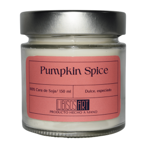 Vela en tarro de cera de soja con tapa, 150 ml. Olor: Pumpkin Spice